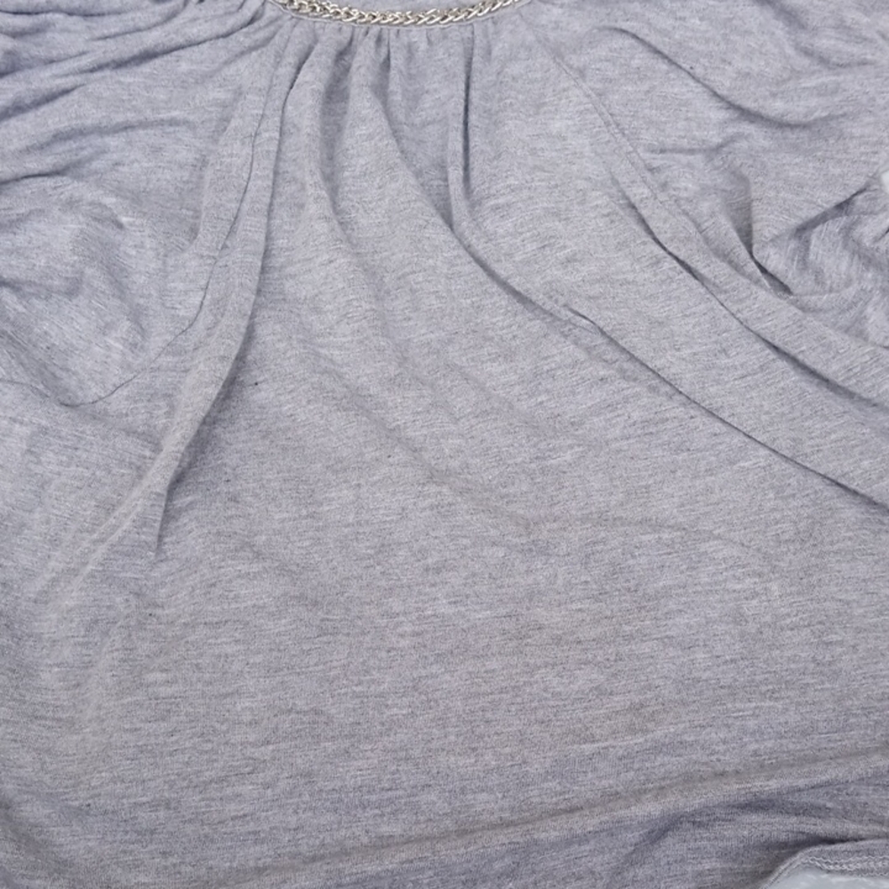 Grace Elements Heather Gray Blouse With Silver Ch… - image 8